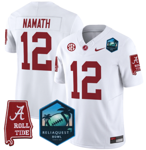 Joe Namath Jersey #12 Alabama Crimson Tide 2025 ReliaQuest Bowl Stitched Football - Image 2