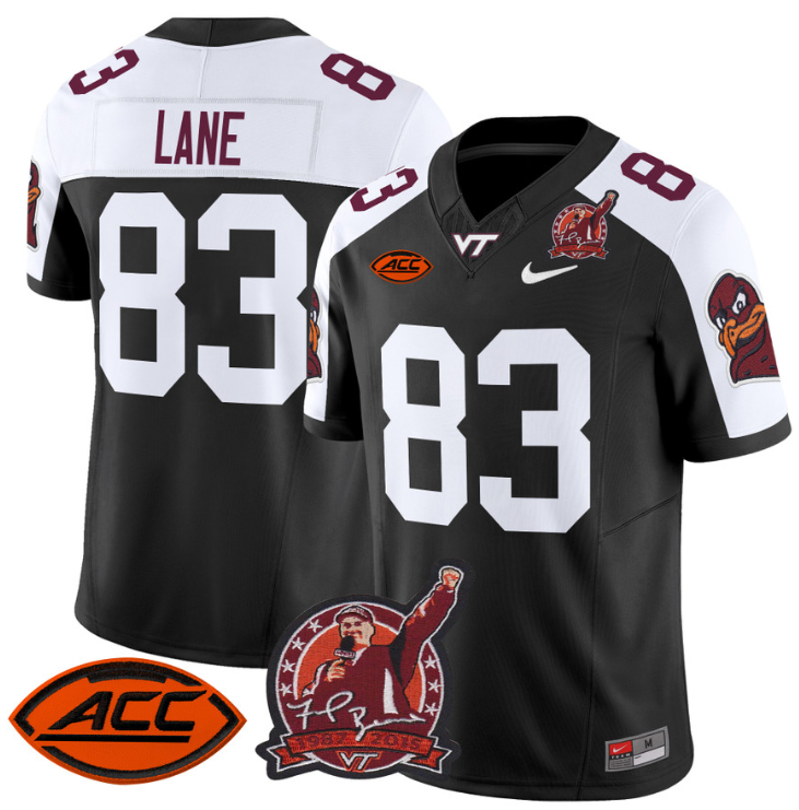 Jaylin Lane Jersey #83 Virginia Tech Hokies Coach Frank Beamer Stitched Football 1 Jaylin Lane Jersey #83 Virginia Tech Hokies Coach Frank Beamer Stitched Football