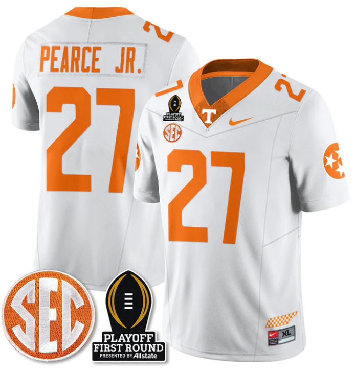James Pearce Jr Jersey #27 Tennessee Vols Playoff First Round Patch Stitched Football 2 James Pearce Jr Jersey #27 Tennessee Vols Playoff First Round Patch Stitched Football - Image 2