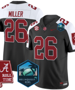 Jam Miller Jersey #26 Alabama Crimson Tide 2025 ReliaQuest Bowl Stitched Football