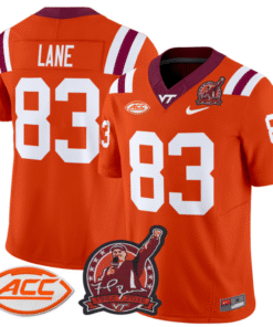 Jaylin Lane Jersey #83 Virginia Tech Hokies Coach Frank Beamer Stitched Football 8 JP80OG4