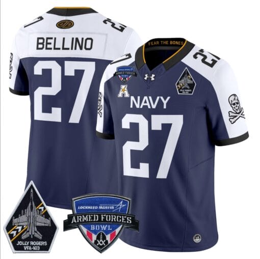 Joe Bellino Jersey #27 Navy Midshipmen 2025 Armed Forces Bowl Patch Stitched Football - Image 4