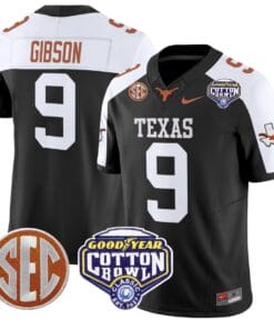 Jerrick Gibson Jersey #9 Texas Longhorns Cotton Bowl Patch Stitched Football