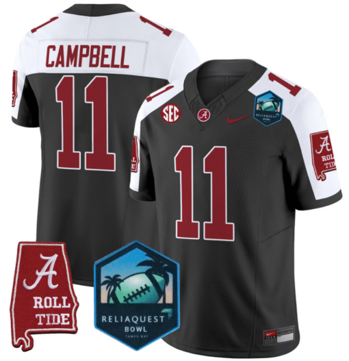 Jihaad Campbell Jersey #11 Alabama Crimson Tide 2025 ReliaQuest Bowl Stitched Football