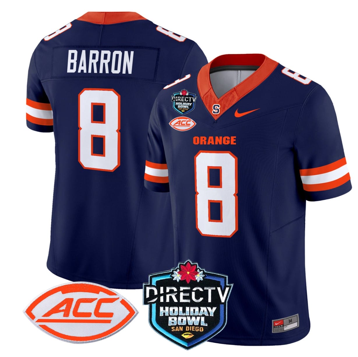 Justin Barron Jersey #8 Syracuse Orange 2025 Holiday Bowl Patch Stitched Football 4 Justin Barron Jersey #8 Syracuse Orange 2025 Holiday Bowl Patch Stitched Football - Image 4