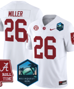 Alternative view of Jam Miller Jersey #26 Alabama Crimson Tide 2025 ReliaQuest Bowl Stitched Football