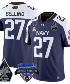 Alternative view of Joe Bellino Jersey #27 Navy Midshipmen 2025 Armed Forces Bowl Stitched Football