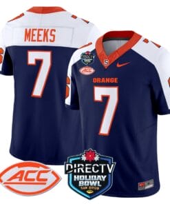 Jackson Meeks Jersey #7 Syracuse Orange 2025 Holiday Bowl Patch Stitched Football