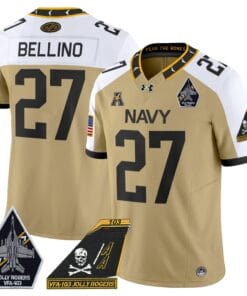 Joe Bellino Jersey #27 Navy Midshipmen 2024 Jolly Rogers Patch Stitched Football