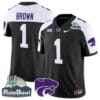 Jayce Brown Jersey #1 Kansas State Wildcats 2025 Rate Bowl Patch Stitched Football 11 Jayce Brown Jersey #1 Kansas State Wildcats 2025 Rate Bowl Patch Stitched Football