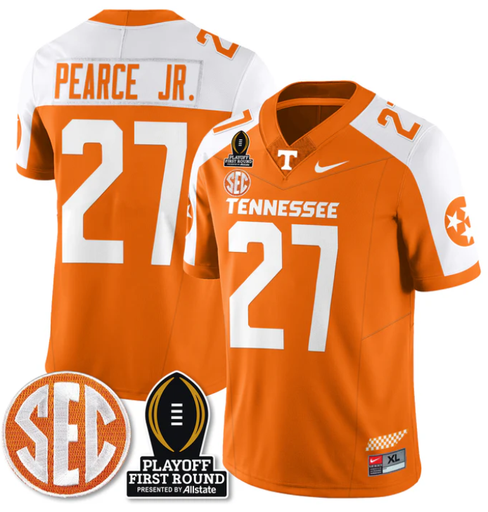 James Pearce Jr Jersey #27 Tennessee Vols Playoff First Round Patch Stitched Football 5 James Pearce Jr Jersey #27 Tennessee Vols Playoff First Round Patch Stitched Football - Image 5