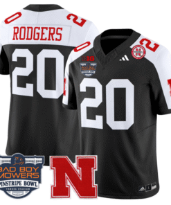 Johnny Rodgers Jersey #20 Nebraska Cornhuskers 2025 Pinstripe Bowl Stitched Football