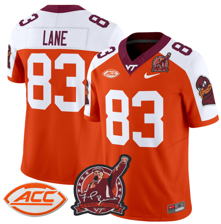 Jaylin Lane Jersey #83 Virginia Tech Hokies Coach Frank Beamer Stitched Football 4 Jaylin Lane Jersey #83 Virginia Tech Hokies Coach Frank Beamer Stitched Football - Image 4