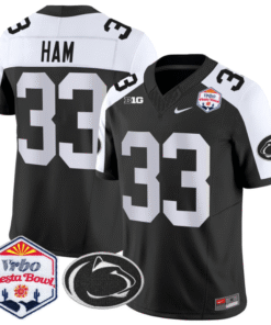 Jack Ham Jersey #33 Penn State 2024 Fiesta Bowl Patch Stitched Football