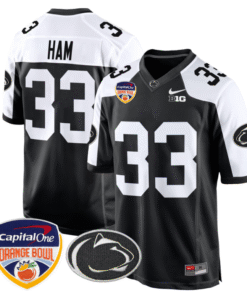 Jack Ham Jersey #33 Custom Penn State Orange Bowl Patch Stitched Football