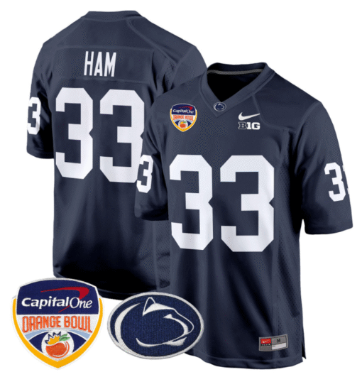 Jack Ham Jersey #33 Custom Penn State Orange Bowl Patch Stitched Football - Image 3