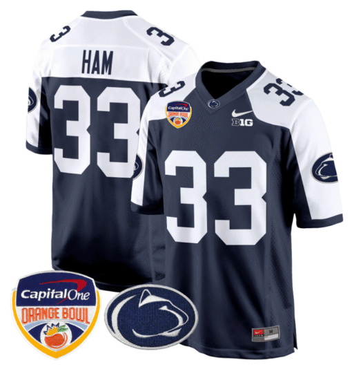 Jack Ham Jersey #33 Custom Penn State Orange Bowl Patch Stitched Football - Image 4