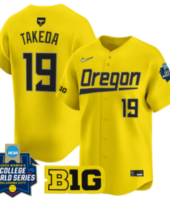 Janie Takeda Jersey 19 Oregon Ducks Softball 2025 World Series Stitched Yellow