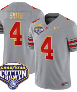 Jeremiah Smith Jersey 4 Ohio State Heritage Stripe Cotton Bowl Gray