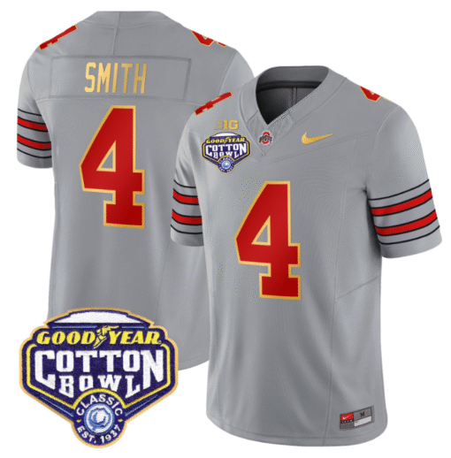 Jeremiah Smith Jersey #4 Ohio State 'Heritage Stripe' Cotton Bowl Stitched Football - Image 4