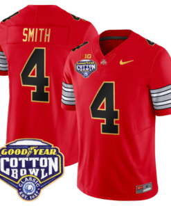 Jeremiah Smith Jersey 4 Ohio State Heritage Stripe Cotton Bowl Red
