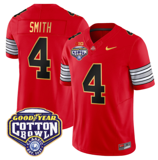 Jeremiah Smith Jersey #4 Ohio State 'Heritage Stripe' Cotton Bowl Stitched Football - Image 3