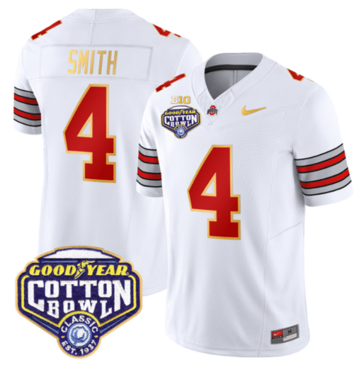 Jeremiah Smith Jersey #4 Ohio State 'Heritage Stripe' Cotton Bowl Stitched Football - Image 2