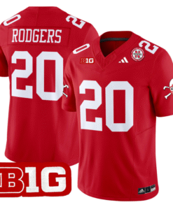 Alternative view of Johnny Rodgers Jersey #20 Nebraska Cornhuskers 2024 Vapor Stitched Football