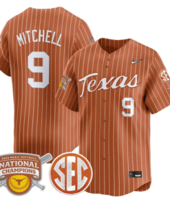 Joley Mitchell Jersey #9 Texas Longhorns 2025 National Champions Stitched Baseball