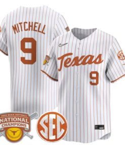 Joley Mitchell Jersey 9 Texas Longhorns 2025 National Champions White Pinstripe