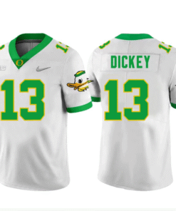 Alternative view of Jurrion Dickey Jersey #13 Oregon Ducks Stitched Football
