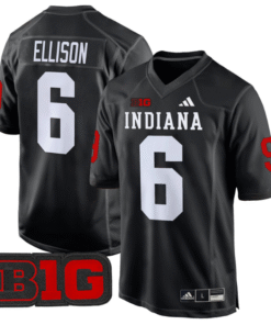 Justice Ellison Jersey 6 Indiana Hoosiers 2024 Game V2 Football Black