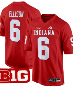 Justice Ellison Jersey 6 Indiana Hoosiers 2024 Game V2 Football Crimson