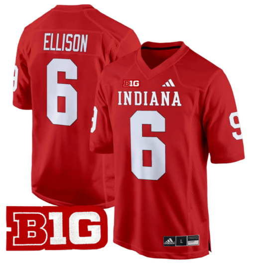 Justice Ellison Jersey #6 Indiana Hoosiers 2024 Game V2 Stitched Football - Image 3