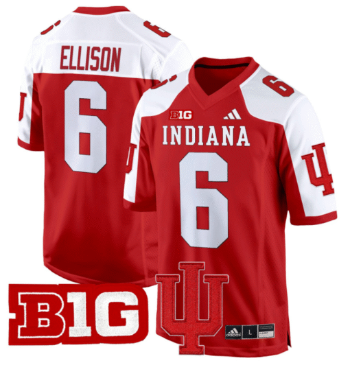 Justice Ellison Jersey #6 Indiana Hoosiers 2024 Game V2 Stitched Football - Image 4