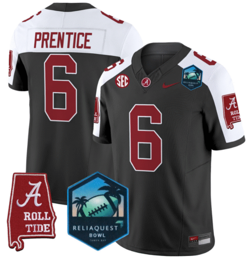 Kobe Prentice Jersey #6 Alabama Crimson Tide 2025 ReliaQuest Bowl Stitched Football