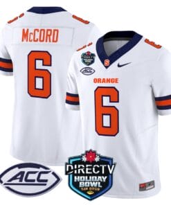 Alternative view of Kyle McCord Jersey #6 Syracuse Orange 2025 Holiday Bowl Patch Stitched Football