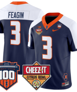 Kaden Feagin Jersey #3 Illinois Fighting 2025 Cheez-It Citrus Bowl Stitched Football