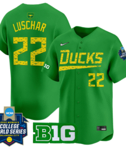 Kai Luschar Jersey 22 Oregon Ducks Softball 2025 World Series Stitched Green