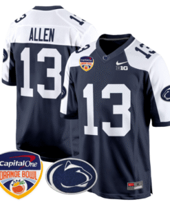 Kaytron Allen Jersey 13 Custom Penn State Orange Bowl Patch Navy Alternate