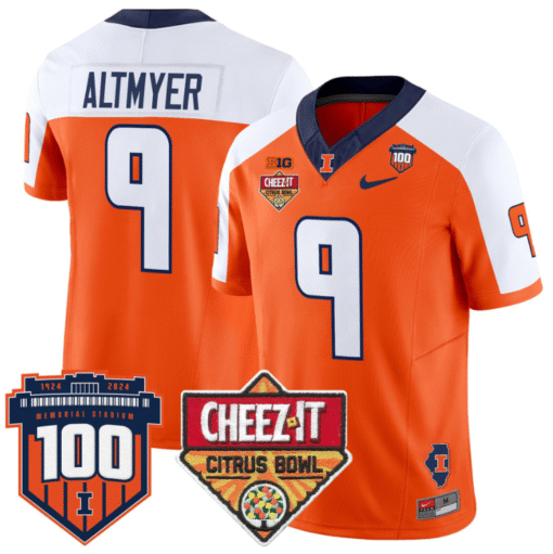Luke Altmyer Jersey #9 Illinois Fighting 2025 Cheez-It Citrus Bowl Stitched Football - Image 5