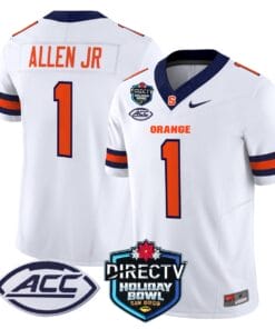 Alternative view of LeQuint Allen Jersey #1 Syracuse Orange 2025 Holiday Bowl Patch Stitched Football
