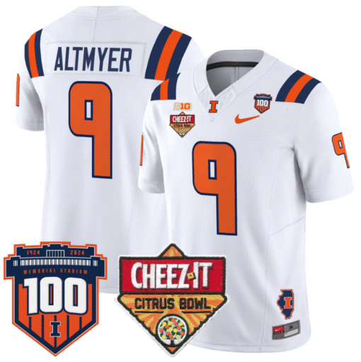 Luke Altmyer Jersey #9 Illinois Fighting 2025 Cheez-It Citrus Bowl Stitched Football - Image 2