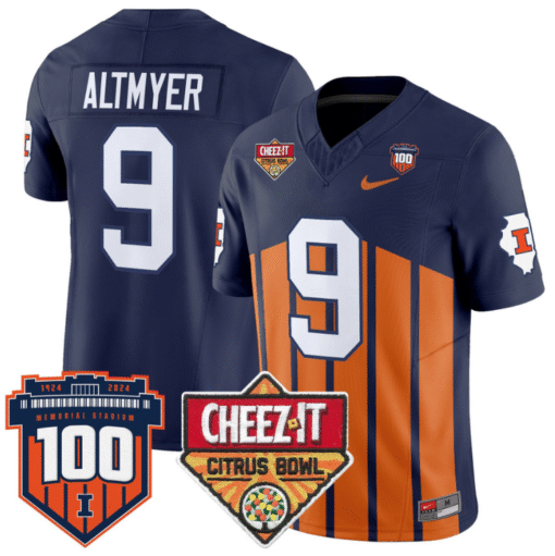 Luke Altmyer Jersey #9 Illinois Fighting 2025 Cheez-It Citrus Bowl Stitched Football - Image 3