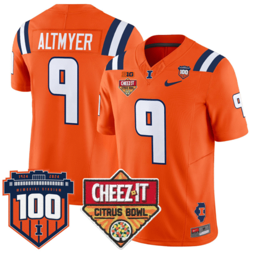 Luke Altmyer Jersey #9 Illinois Fighting 2025 Cheez-It Citrus Bowl Stitched Football - Image 4
