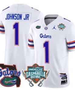 Alternative view of Montrell Johnson Jr Jersey #1 Florida Gators 2025 Gasparilla Bowl Patch Stitched Football