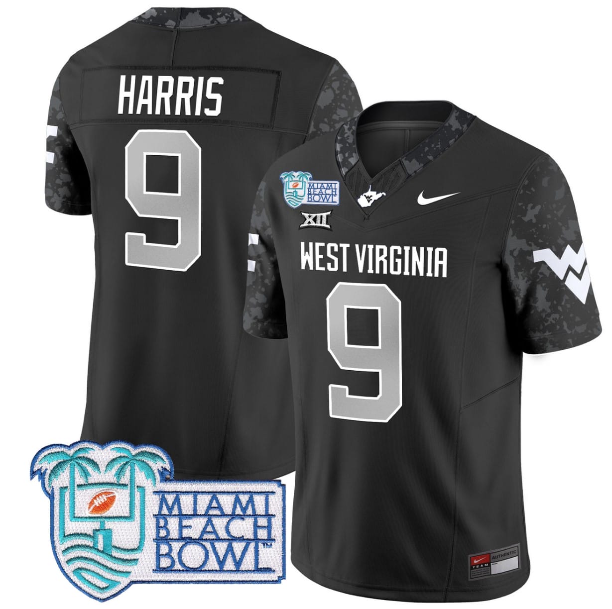 Major Harris Jersey #9 West Virginia Mountaineers 2025 Miami Beach Bowl Alternate Stitched Football 5 Major Harris Jersey #9 West Virginia Mountaineers 2025 Miami Beach Bowl Alternate Stitched Football - Image 5