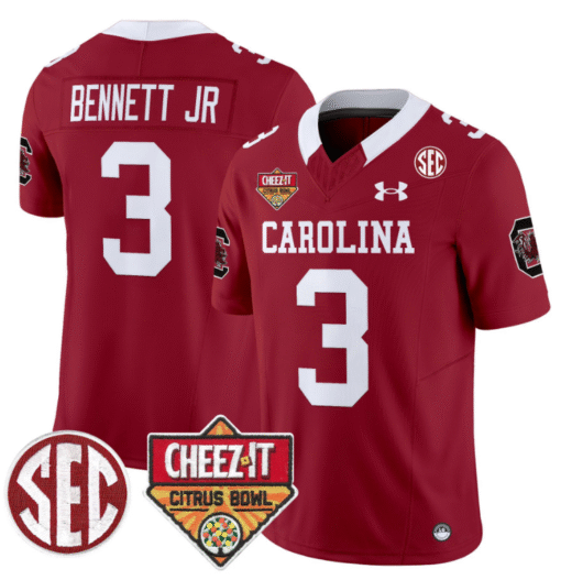 Mazeo Bennett Jr Jersey #3 South Carolina Cheez-It Citrus Bowl Patch Stitched Football - Image 3