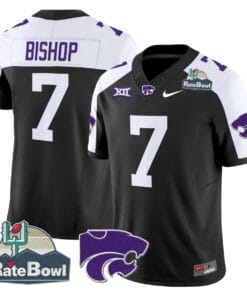 Michael Bishop Jersey #7 Kansas State Wildcats 2025 Rate Bowl Patch Stitched Football