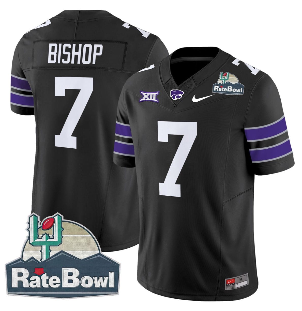 Michael Bishop Jersey #7 Kansas State Wildcats 2025 Rate Bowl Patch Stitched Football 5 Michael Bishop Jersey #7 Kansas State Wildcats 2025 Rate Bowl Patch Stitched Football - Image 5
